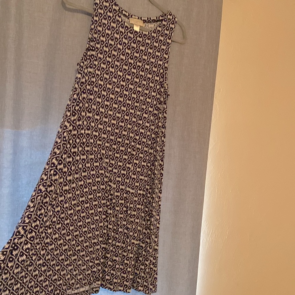 Black and white detailed dress with hints of purple